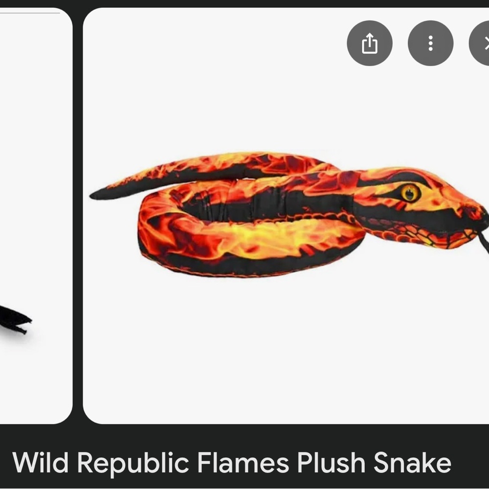 Vibrant Red and Black Reptile Flames Plush Snake by Wild Republic